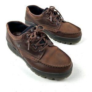 ECCO Track Low GTX GoreTex Waterproof Moc Toe Leather Lug Sole US 8-8.5 EUR 42